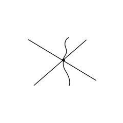 Simple line bows on ribbon. Bow on string, lines and corners decoration design. 