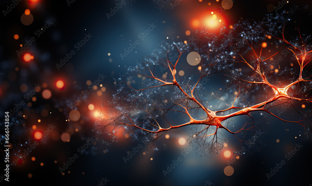 Poster abstract background, neural circuits, neuron cells concept.