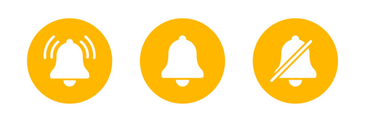 Notification bell icon set