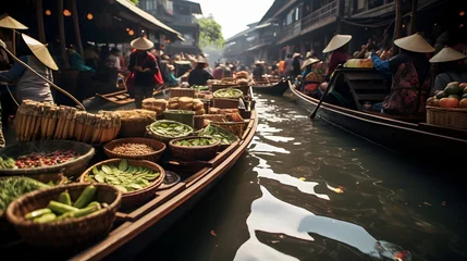 Fototapeten floating markets © c