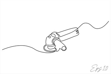cutting grinder continuous line art drawing