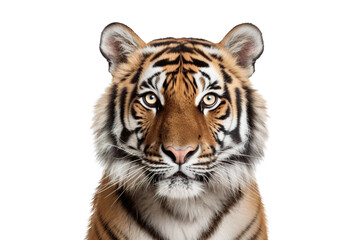 Obraz premium Close-up portrait of Tiger white background