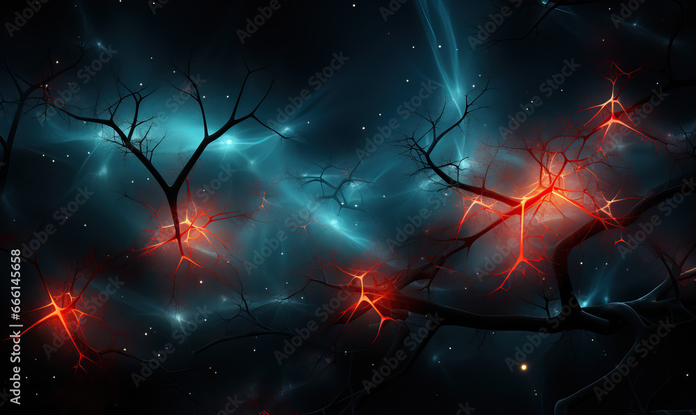 Poster abstract background, neural circuits, neuron cells concept.