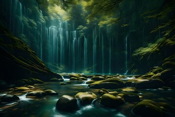 Obraz premium waterfall in the forest