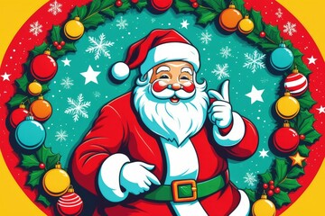 Merry Christmas Celebration with Santa Claus, Gifts, and Festive Decorations