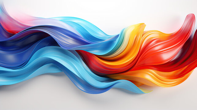 dynamic abstract splash and swirl multicolor graphic symphony on white background