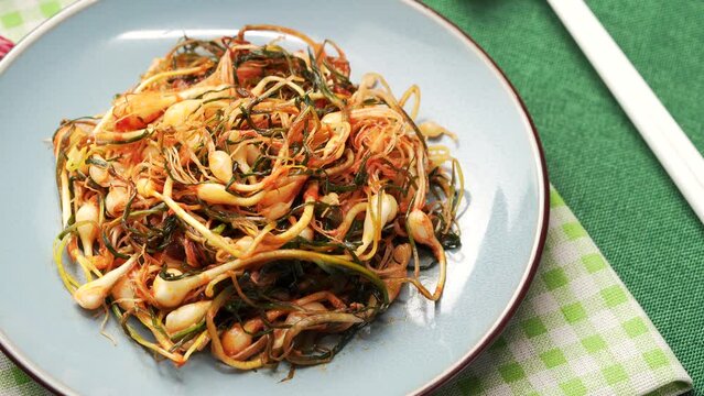 Korean specialty pickles and garlic salad
