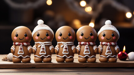 Christmas Cute Gingerbread Man Generative AI