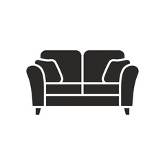 Sofa icon. Vector icon isolated on white background.