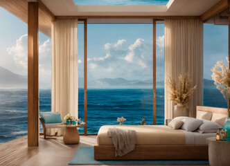 View of the sea from the window.