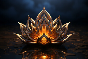 Fototapeta na wymiar Generative ai picture pf colorful beautiful lotus water lily flower on pond yoga peace calm inspiration