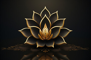 Creative illustration generative ai picture zen lotus flower on water meditation harmony spirituality concept