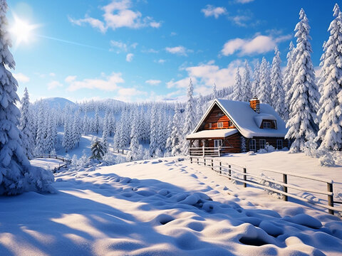 breathtaking scenery of a snowy