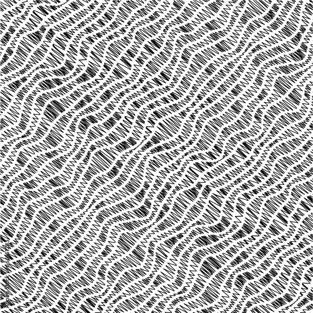 Poster Simple monochrome scribble abstract pattern. Seamless vector random texture