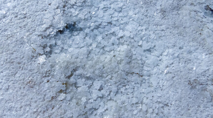 The bottom of the drying dead sea (Kuyalnik estuary, Odessa region), crystals of self-precipitating table salt
