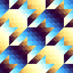 Houndstooth plaid geometric lowpoly style pattern. Vector image.
