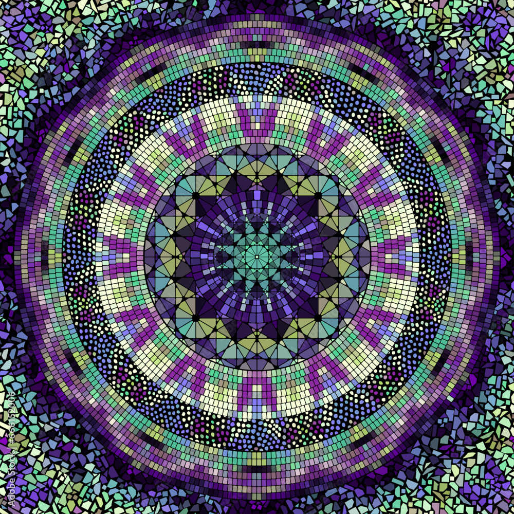 Aufkleber vector seamless mosaic art pattern. art background. mandala image