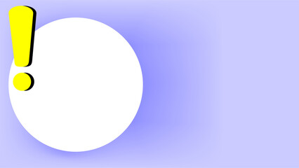 Warning attention and notification sign over white circle frame blue copy space background