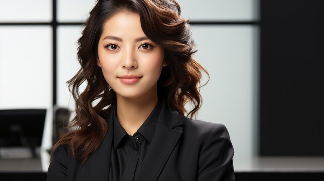  Cheerful Korean Business Lady Posing Office , Background Image , Beautiful Women, Hd