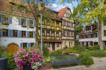 Half-timbered houses in the historic old town of Neustadt an der Weinstraße, Rhineland-Palatinate,...