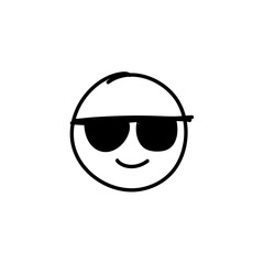 Doodle Emoji face icon. Hand drawn sketch style. Vector illustration