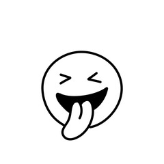Doodle Emoji face icon. Hand drawn sketch style. Vector illustration