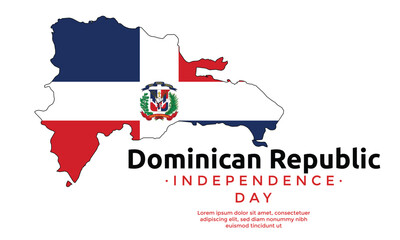Dominican Republic country map with flag free vector file