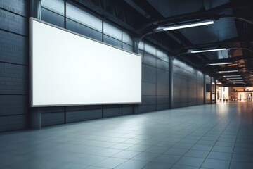 Empty Billboard In Public Hallway