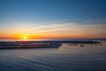 Beautiful sunrise in Cala Gonone, Sardinia, Italy