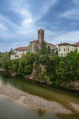Fototapeta na wymiar The city of Cividale del Friuli spread along the Natisone River, Udine, Italy