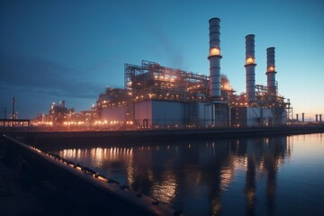 Obraz premium Electric Power Plant. Electric Generator Technology