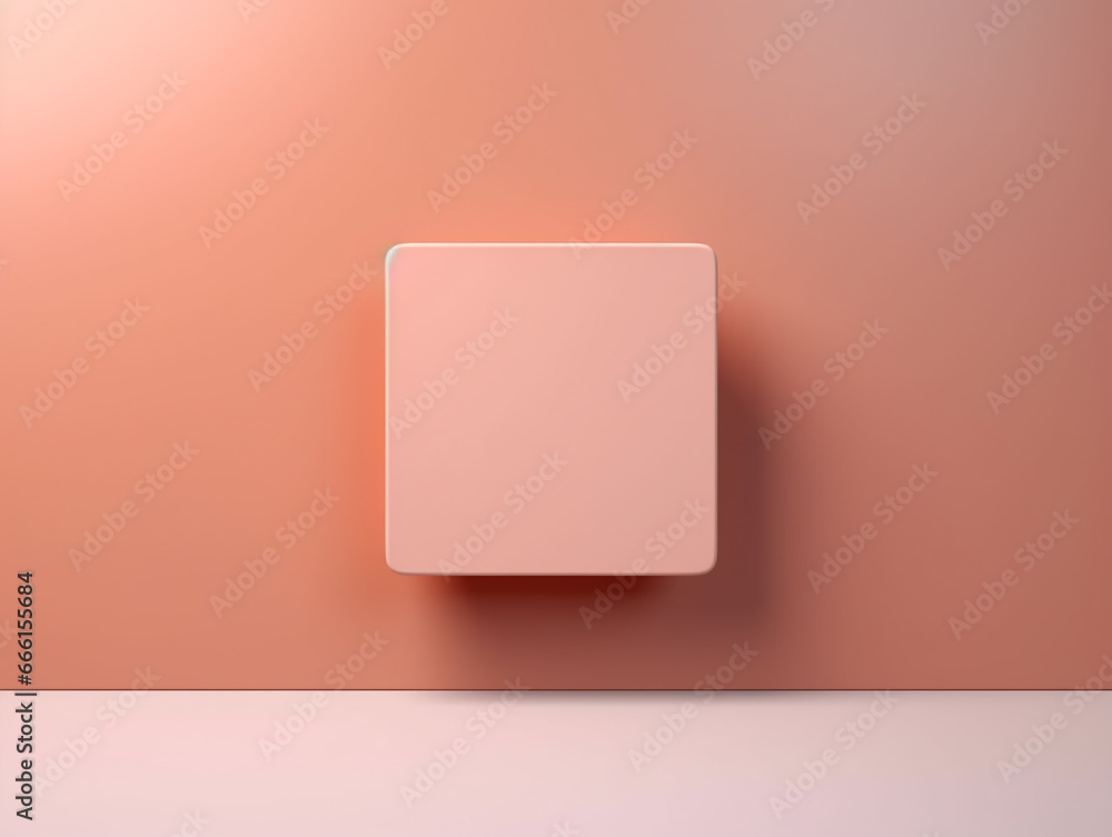 Poster 3d rendering of minimal geometric square shapes. podium for product presentation.