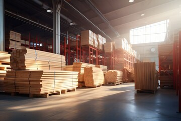 Industrial Wood Warehouse Storage