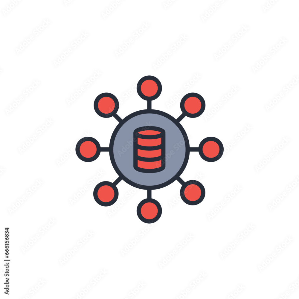 Poster big data icon. vector.editable stroke.linear style sign for use web design,logo.symbol illustration.