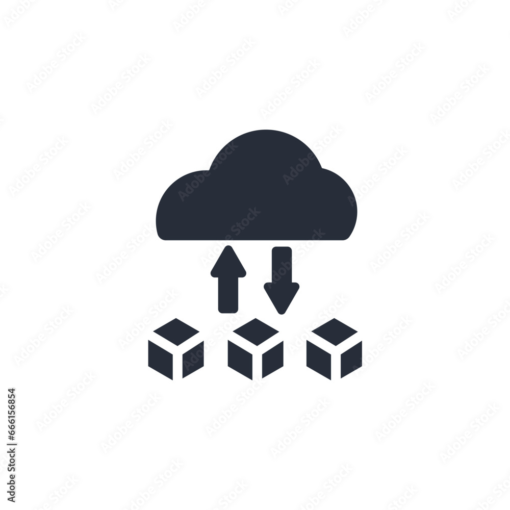 Poster cloud computing icon. vector.Editable stroke.linear style sign for use web design,logo.Symbol illustration.