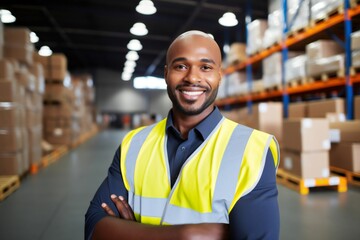 Happy Warehouse Worker Portrait