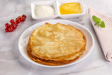 Sweet homemade thick baked pancakes
