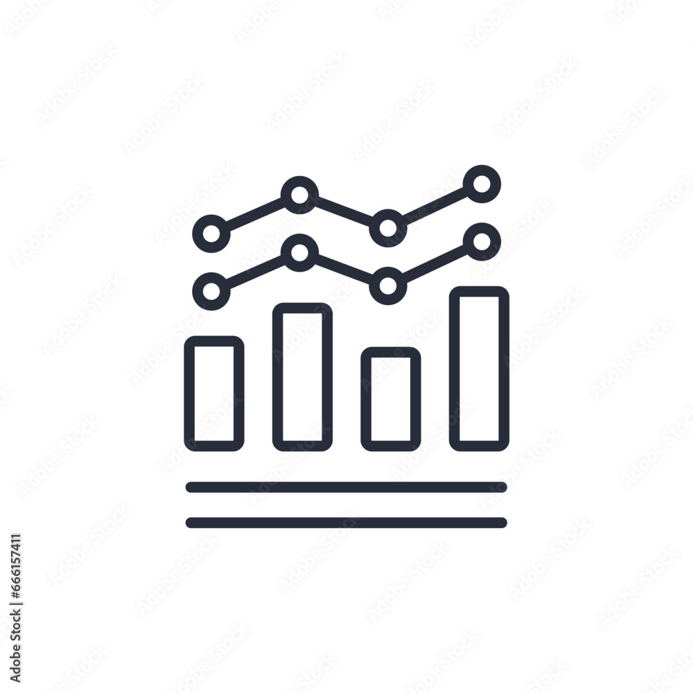 Poster data chart icon. vector.editable stroke.linear style sign for use web design,logo.symbol illustratio