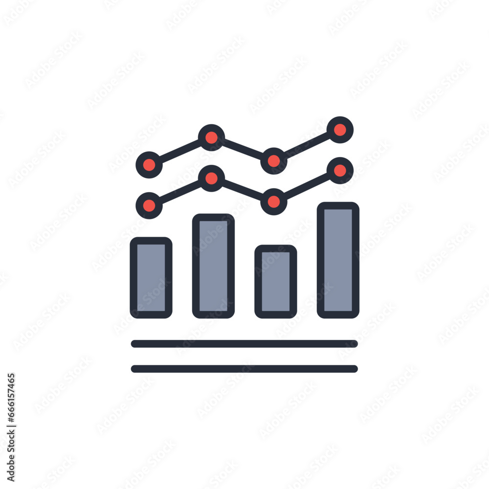 Poster data chart icon. vector.editable stroke.linear style sign for use web design,logo.symbol illustratio