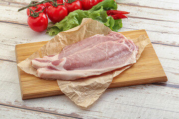 Raw pork steak for grill
