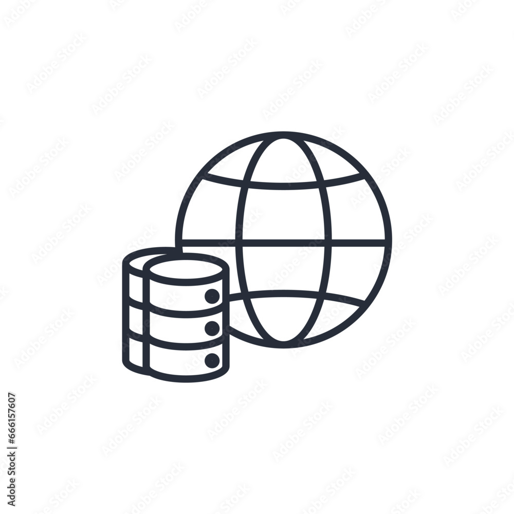 Poster global data icon. vector.editable stroke.linear style sign for use web design,logo.symbol illustrati