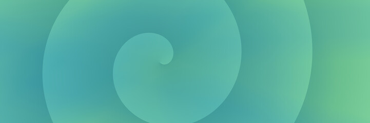 Blue and green spiral abstract banner background with smooth tonal transitions..