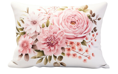 Beautiful and Soft Decorative Pillow on a Clear Surface or PNG Transparent Background.