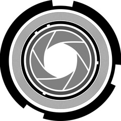 flat illustrations camera lenses in white background