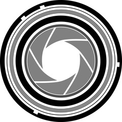 flat illustrations camera lenses in white background