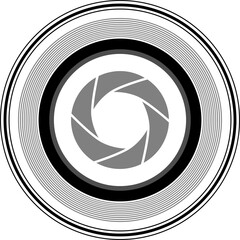 flat illustrations camera lenses in white background