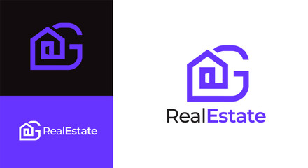 Letter G Real Estate Logo Template, Real estate logo in letter G vector. Letter G home reality creative business logo vector
