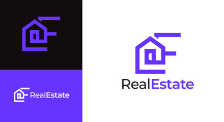 Letter F Real Estate Logo Template, Real estate logo in letter F vector. Letter F home reality creative business logo vector