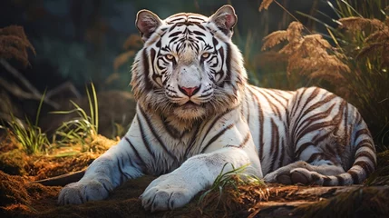 Fototapete Rund bengal white tiger. © muhammad