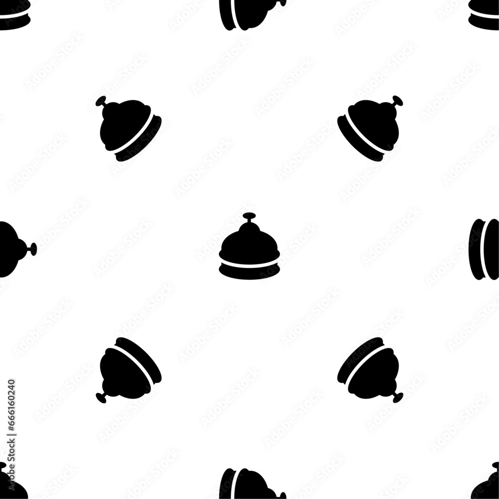 Poster seamless pattern of repeated black reception bell symbols. elements are evenly spaced and some are r